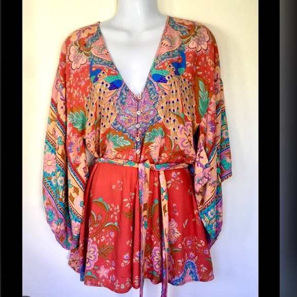 Spell & The Gypsy Collective Lotus Kimono Boho Flowy Festival Romper RARE XS - Picture 2 of 8